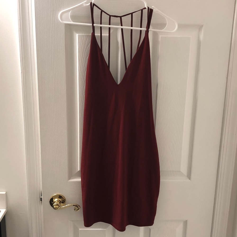 Maroon bodycon dress